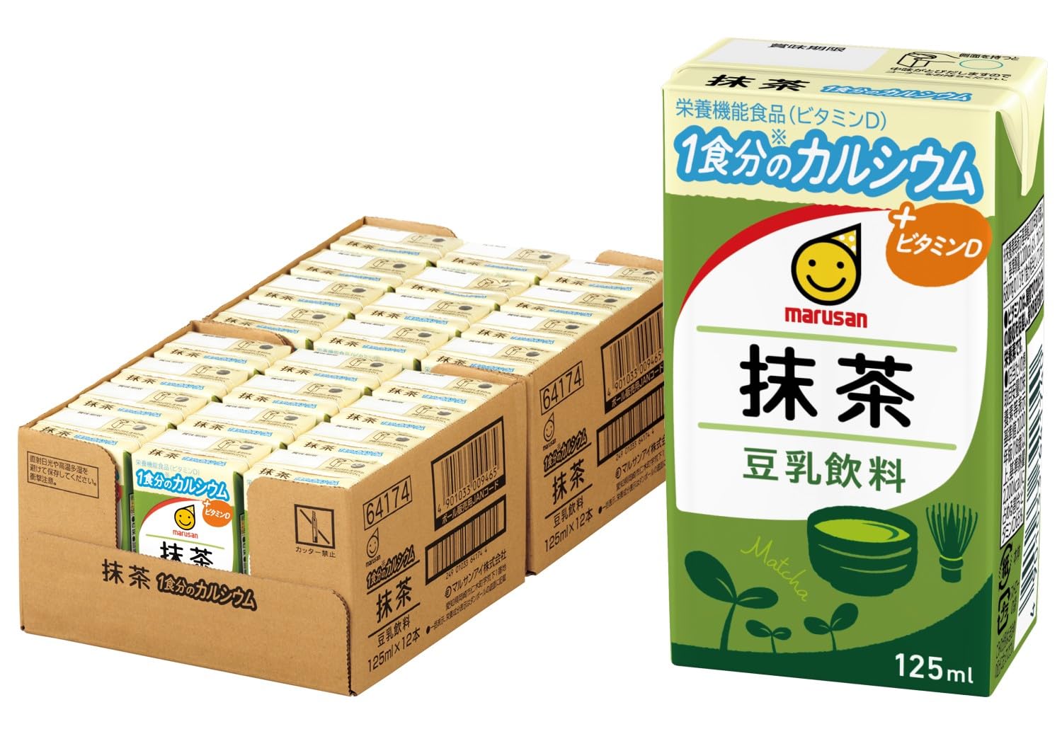 Amazon.co.jp: マルサン 豆乳飲料 抹茶 1食分のカルシウム 125ml×24本